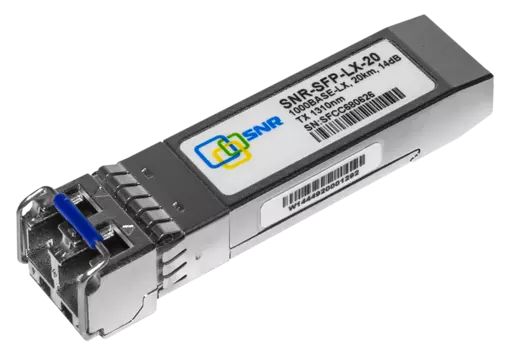 Модуль SFP SNR SNR-SFP-LX-20, 20 км, LC, Tx:1310 нм, 1 Гбит/с, SM (SNR-SFP-LX-20)