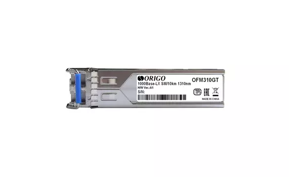 Модуль SFP Origo OFM310GT, 10 км, LC, Tx:1310 нм, Rx:1310 нм, 1.25 Гбит/с, SM, двойной (OFM310GT/A1A)