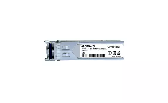 Модуль SFP Origo OFM311GT, 550 м, LC, Tx:850 нм, Rx:850 нм, 1.25 Гбит/с, MM, двойной, DDM (OFM311GT/A1A)