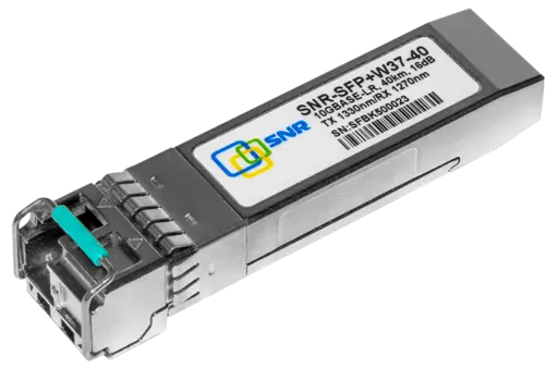 Модуль SFP+ SNR SNR-SFP+W37-40, 40 км, LC, Tx:1330 нм, 10 Гбит/с, SM, WDM, DDM (SNR-SFP+W37-40)