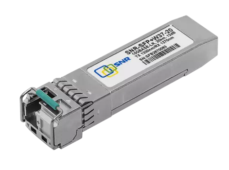 Модуль SFP+ SNR, 20 км, LC, Tx:1330 нм, Rx:1270 нм, 10 Гбит/с, SM, одинарный, WDM, DDM (SNR-SFP+W37-20)
