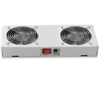 Модуль вентиляторный LANDE LN-FAN-ONF-2FWM-LG для настенных шкафов LANDE, 2 вентилятора, с ручным выключателем, серый (LN-FAN-ONF-2FWM-LG)