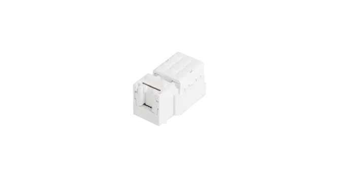 Модуль-вставка NIKOMAX типа Keystone, Cat.5e (Класс D), 100МГц, RJ45/8P8C, FT-TOOL/110/KRONE, T568A/B, неэкранированный, со шторкой, белый (NMC-KJUD2-ST-WT)