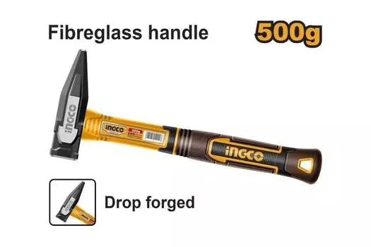 Молоток машиниста, рукоять фиберглас обрезиненный, боек сталь 45 500 г, INGCO HMH82500 (HMH82500)