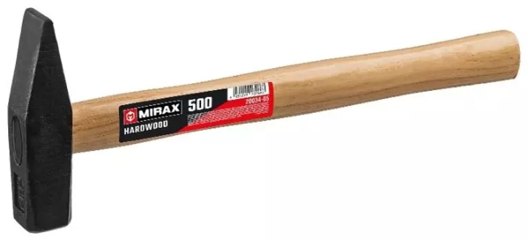 Молоток слесарный, рукоять дерево, боек сталь 500 г, MIRAX 20034-05
