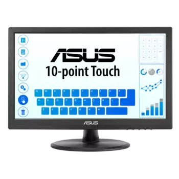 Монитор 15.6" ASUS VT168HR TN, сенсорный, 1366x768 (16:9), 220кд/м2, 5мс, 90°/60°, VGA, HDMI, черный