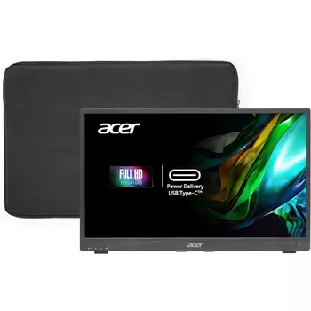 Монитор 17.3" Acer UltraThin PM181QAbmiux IPS, 1920x1080 (16:9), 250кд/м2, 7 мс, 170°/170°, MiniHDMI, USB Type-C, черный (UM.BP1CD.A01)