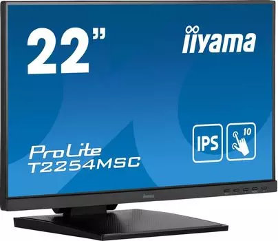 Монитор 21.5" Iiyama ProLite T2254MSC-B1AG IPS, сенсорный, 1920x1080 (16:9), 250кд/м2, 4 мс, 178°/178°, MiniHDMI, DisplayPort, USB-Hub, черный (T2254MSC-B1AG)