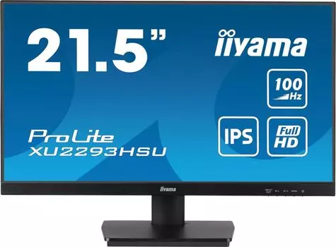 Монитор 21.5" Iiyama ProLite XU2293HSU-B6 IPS, 1920x1080 (16:9), 250кд/м2, 100 Гц, 1 мс, 178°/178°, HDMI, DisplayPort, USB-Hub, черный (XU2293HSU-B6)