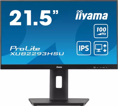 Монитор 21.5" Iiyama ProLite XUB2293HSU-B6 IPS, 1920x1080 (16:9), 250кд/м2, 100 Гц, 1 мс, 178°/178°, HDMI, DisplayPort, USB-Hub, черный (XUB2293HSU-B6)