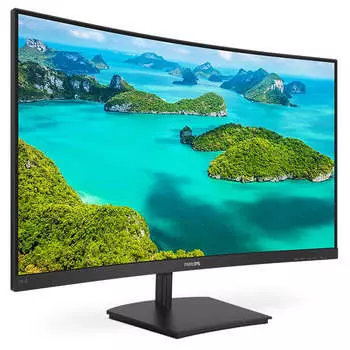 Монитор 23.6" Philips E Line 241E1SCA VA, изогнутый, 1920x1080 (16:9), 250кд/м2, 4мс, 178°/178°, FreeSync, VGA, HDMI, черный