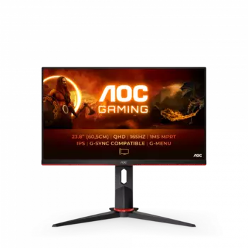 Монитор 23.8" AOC Q24G2A IPS, 2560x1440 (16:9), 350кд/м2, 165 Гц, 1 мс, 178°/178°, HDMI, DisplayPort, черный (Q24G2A)