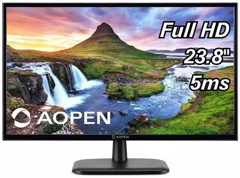 Монитор 23.8" AOpen 24CV1Ybi VA, 1920x1080 (16:9), 250кд/м2, 5 мс, 178°/178°, VGA, HDMI, черный (UM.QC1EE.002)