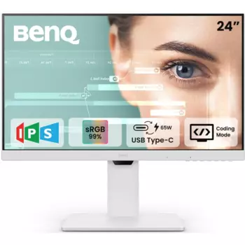 Монитор 23.8" BenQ GW2486TC IPS, 1920x1080 (16:9), 250кд/м2, 100 Гц, 5 мс, 178°/178°, HDMI, DisplayPort, USB Type-C, USB-Hub, белый (GW2486TC)