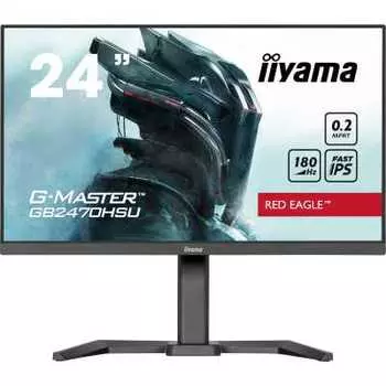 Монитор 23.8" Iiyama G-MASTER GB2470HSU-B6 IPS, 1920x1080 (16:9), 300кд/м2, 180 Гц, 0.2 мс, 178°/178°, HDMI, DisplayPort, USB-Hub, черный (GB2470HSU-B6)
