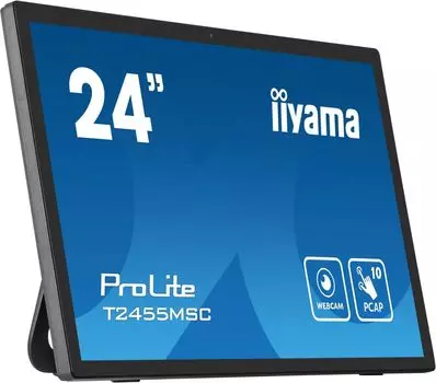 Монитор 23.8" Iiyama ProLite T2455MSC-B1 IPS, сенсорный, 1920x1080 (16:9), 400кд/м2, 5 мс, 178°/178°, HDMI, DisplayPort, USB-Hub, черный (T2455MSC-B1)