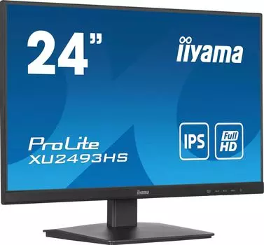 Монитор 23.8" Iiyama ProLite XU2493HS-B6 IPS, 1920x1080 (16:9), 250кд/м2, 100 Гц, 0.5 мс, 178°/178°, HDMI, DisplayPort, черный (XU2493HS-B6)