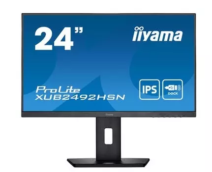 Монитор 23.8" Iiyama ProLite XUB2492HSN-B5 IPS, 1920x1080 (16:9), 250кд/м2, 4 мс, 178°/178°, HDMI, DisplayPort, USB Type-C, USB-Hub, черный (XUB2492HSN-B5)