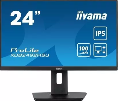 Монитор 23.8" Iiyama ProLite XUB2492HSU-B6 IPS, 1920x1080 (16:9), 250кд/м2, 100 Гц, 0.4 мс, 178°/178°, HDMI, DisplayPort, USB-Hub, черный (XUB2492HSU-B6)