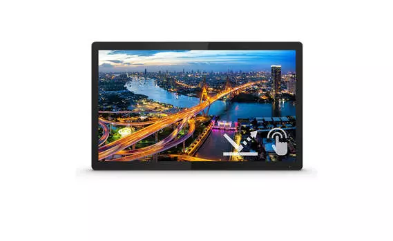 Монитор 23.8" Philips 242B1TFL IPS, сенсорный, 1920x1080 (16:9), 300кд/м2, 178°/178°, VGA, DVI, USB-Hub, черный (242B1TFL (00/01))