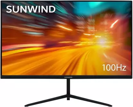 Монитор 23.8" Sunwind SM-24FV222 VA, 1920x1080 (16:9), 250кд/м2, 100 Гц, 5 мс, 178°/178°, VGA, HDMI, черный (SM24VB01)
