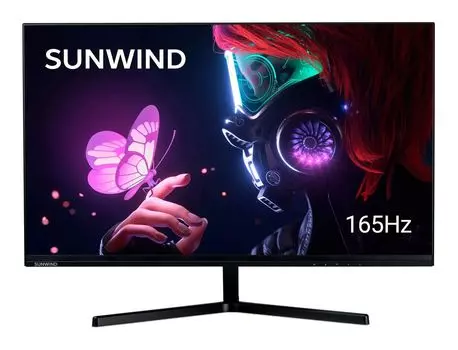 Монитор 23.8" Sunwind SUN-M24BG110 VA, 1920x1080 (16:9), 250кд/м2, 165 Гц, 6 мс, 178°/178°, HDMI, DisplayPort, USB-Hub, черный (SUN-M24BG110)