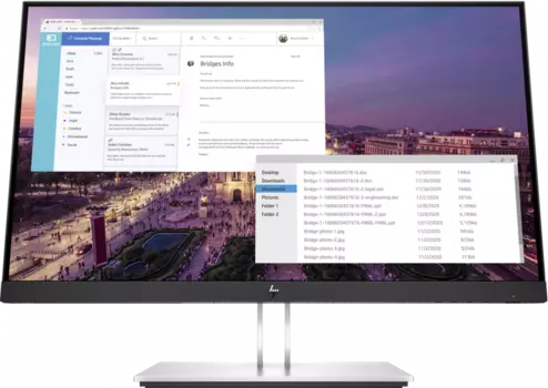 Монитор 23" HP E23 G4 IPS, 1920x1080 (16:9), 250кд/м2, 5мс, 178°/178°, VGA, HDMI, DisplayPort, USB-Hub, черный/серебристый (9VF96AA)