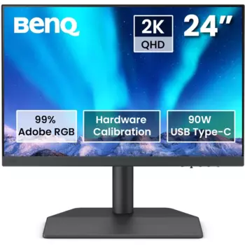 Монитор 24.1" BenQ SW242Q IPS, 2560x1600 (16:9), 400кд/м2, 5 мс, 178°/178°, HDMI, DisplayPort, USB Type-C, USB-Hub, серый (SW242Q)