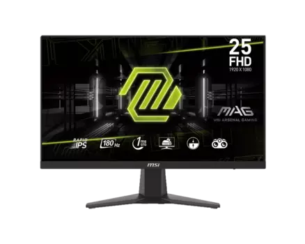 Монитор 24.5" MSI MAG 256F Rapid IPS, 1920x1080 (16:9), 250кд/м2, 180 Гц, 1 мс, 178°/178°, HDMI, DisplayPort, черный (9S6-3BC11H-020)