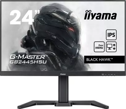 Монитор 24" Iiyama G-MASTER GB2445HSU-B1 IPS, 1920x1080 (16:9), 250кд/м2, 100 Гц, 1 мс, 178°/178°, HDMI, DisplayPort, USB-Hub, черный (GB2445HSU-B1)