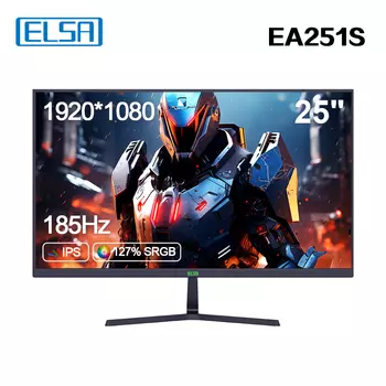 Монитор 25" ELSA EA251S IPS, 1920x1080 (16:9), 300кд/м2, 185 Гц, HDMI, DisplayPort, черный (EA251S)