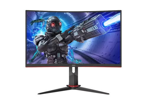 Монитор 27" AOC C27G2ZE VA, изогнутый, 1920x1080 (16:9), 300кд/м2, 240 Гц, 0.5мс, 178°/178°, AMD FreeSync Premium, HDMI, DisplayPort, черный/красный (C27G2ZE/BK)