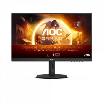 Монитор 27" AOC Gaming Q27G4X IPS, 2560x1440 (16:9), 450кд/м2, 180 Гц, 1 мс, 178°/178°, HDMI, DisplayPort, черный (Q27G4X)
