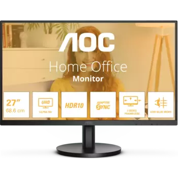 Монитор 27" AOC U27B3M VA, 3840x2160 (16:9), 300кд/м2, 4 мс, 178°/178°, HDMI, DisplayPort, черный (U27B3M)