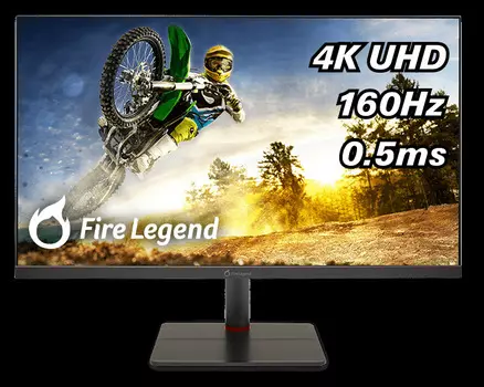 Монитор 27" AOpen 27XV5KVymipruzx IPS, 3840x2160 (16:9), 400кд/м2, 160 Гц, 0.5 мс, 178°/178°, HDMI, USB Type-C, USB-Hub, черный (UM.HX5EE.V09)