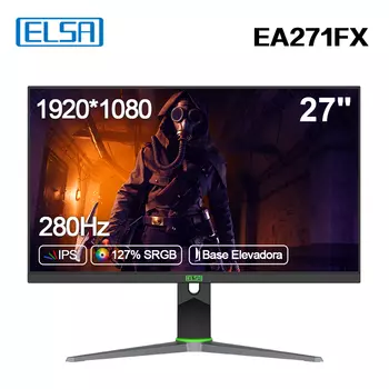Монитор 27" ELSA EA271FX IPS, 1920x1080 (16:9), 300кд/м2, 280 Гц, 1 мс, 178°/178°, HDMI, DisplayPort, черный (EA271FX)