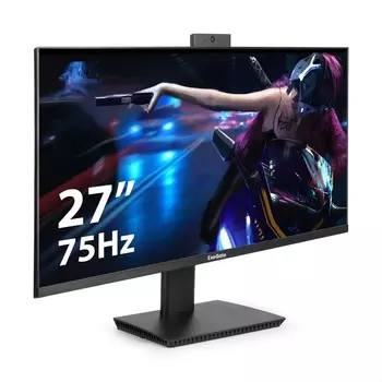Монитор 27" ExeGate SuperView EV2707T IPS, 1920x1080 (16:9), 250кд/м2, 5 мс, 178°/178°, VGA, HDMI, DisplayPort, USB-Hub, веб-камера, черный (EX297248RUS)