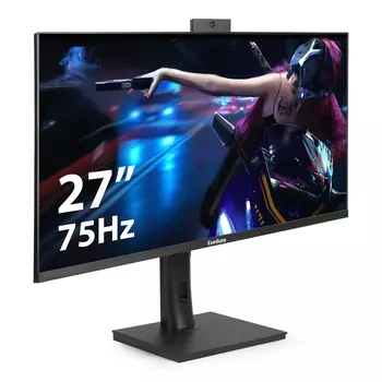 Монитор 27" ExeGate SuperView EV2707TA IPS, 1920x1080 (16:9), 250кд/м2, 5 мс, 178°/178°, VGA, HDMI, DisplayPort, USB-Hub, веб-камера, черный (EX297249RUS)