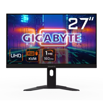 Монитор 27" Gigabyte M27U IPS, 3840x2160 (16:9), 400кд/м2, 160 Гц, 1 мс, 178°/178°, HDMI, DisplayPort, USB Type-C, USB-Hub, черный (9DM27U-00-1ABEK)