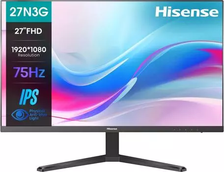 Монитор 27" Hisense 27N3G IPS, 1920x1080 (16:9), 250кд/м2, 5 мс, 178°/178°, VGA, HDMI, USB Type-C, черный (27N3G)