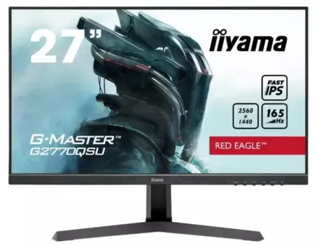 Монитор 27" Iiyama G-MASTER G2770QSU-B1 A IPS, 2560x1440 (16:9), 400кд/м2, 165 Гц, 0.5 мс, 178°/178°, HDMI, DisplayPort, USB-Hub, черный (G2770QSU-B1 A)