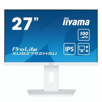 Монитор 27" Iiyama ProLite XUB2792HSU-W6 IPS, 1920x1080 (16:9), 250кд/м2, 100 Гц, 4 мс, 178°/178°, HDMI, DisplayPort, USB-Hub, белый (XUB2792HSU-W6)