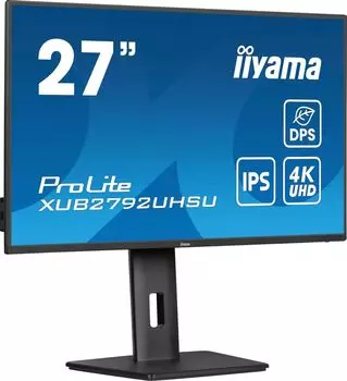 Монитор 27" Iiyama ProLite XUB2792UHSU-B6 IPS, 3840x2160 (16:9), 350кд/м2, 4 мс, 178°/178°, HDMI, DisplayPort, USB Type-C, USB-Hub, черный (XUB2792UHSU-B6)