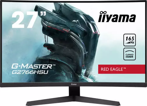 Монитор 27" Iiyama Red Eagle G2766HSU-B1 VA, изогнутый, 1920x1080 (16:9), 250кд/м2, 165Hz, 1мс, 178°/178°, FreeSync, HDMI, DisplayPort, USB-Hub, черный (G2766HSU-B1)