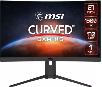 Монитор 27" MSI G27CQ4P E2 VA, изогнутый, 2560x1440 (16:9), 250кд/м2, 170 Гц, 1 мс, 178°/178°, HDMI, DisplayPort, черный (9S6-3CB04T-057)