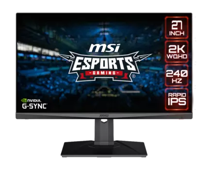Монитор 27" MSI MAG274QRX IPS, 2560x1440 (16:9), 350кд/м2, 240Hz, 1мс, 178°/178°, G-Sync, HDMI, DisplayPort, USB Type-C, черный (9S6-3CA88A-085)
