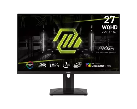 Монитор 27" MSI MAG 274QRF QD E2 IPS, 2560x1440 (16:9), 400кд/м2, 180 Гц, 1 мс, 178°/178°, HDMI, DisplayPort, USB Type-C, черный (9S6-3CC29H-276)