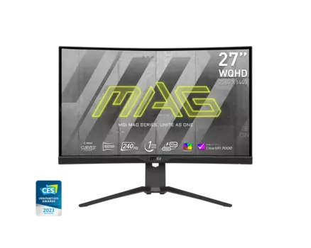 Монитор 27" MSI MAG 275CQRXF VA, изогнутый, 2560x1440 (16:9), 300кд/м2, 240 Гц, 1 мс, 178°/178°, HDMI, DisplayPort, USB Type-C, USB-Hub, черный (9S6-3CD54T-005)
