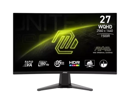 Монитор 27" MSI MAG 27CQ6F VA, 2560x1440 (16:9), 300кд/м2, 180 Гц, 0.5 мс, 178°/178°, HDMI, DisplayPort, USB Type-C, черный (9S6-3CD91M-025)