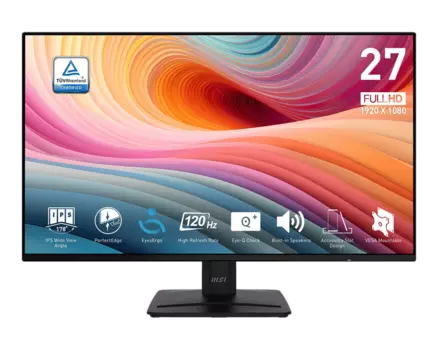 Монитор 27" MSI Pro MP271A E2 IPS, 1920x1080 (16:9), 300кд/м2, 120 Гц, 4 мс, 178°/178°, VGA, HDMI, DisplayPort, черный (9S6-3PD0CT-006)